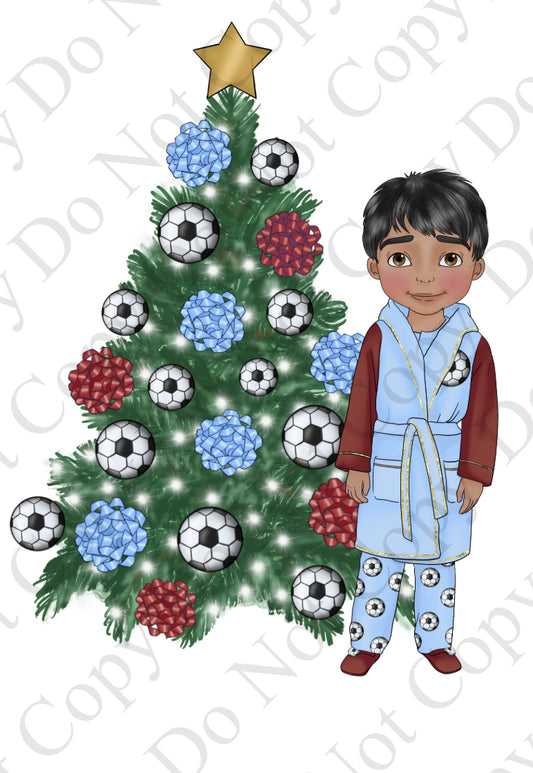 DTF Fabric - Boyl Claret and Blue Football with Tree Dolly