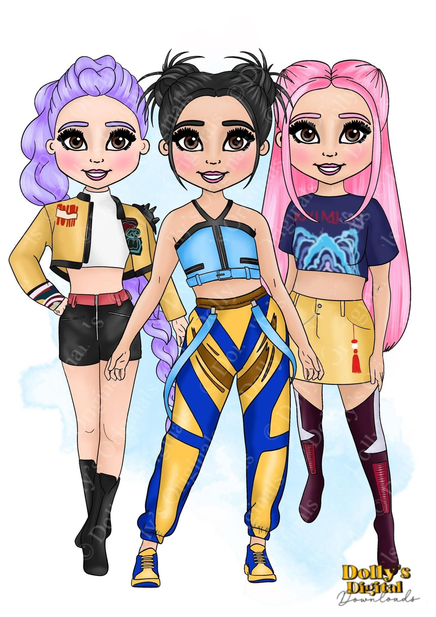 DTF Fabric Rumi Doll (please see description regarding hair)