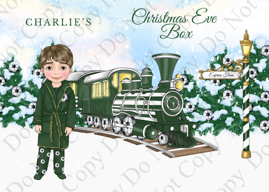 Dolly Gift Box - Boy Green Football Train (Name Optional)