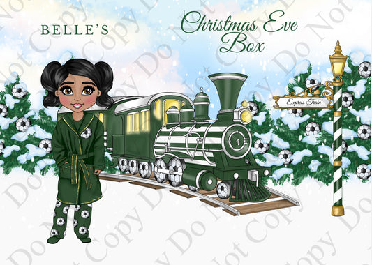 Dolly Gift Box - Girl Green Football Train (Name Optional)