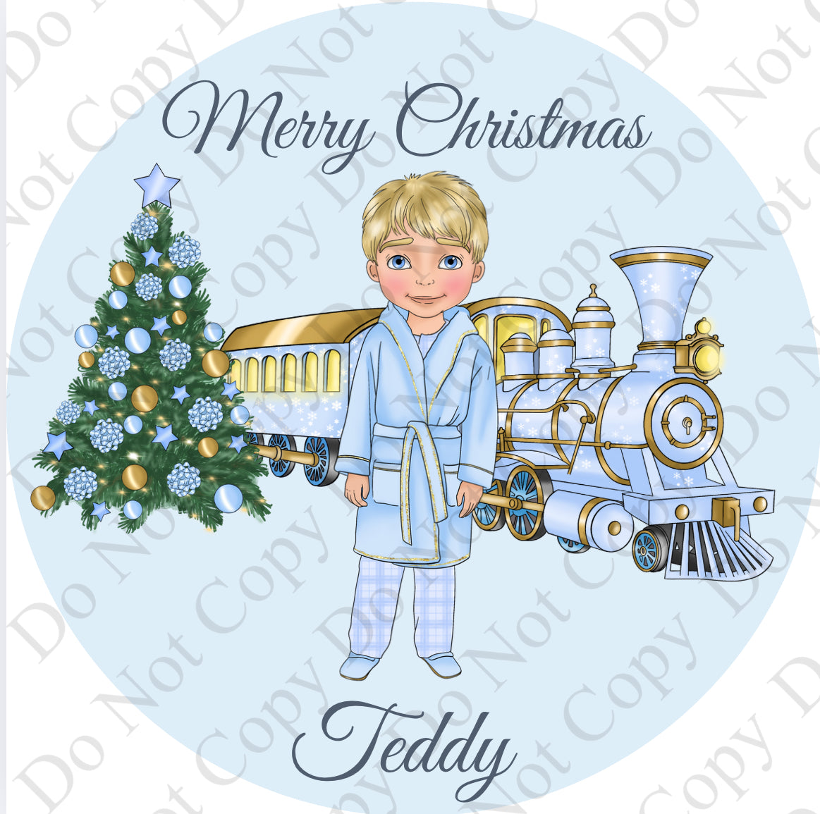 Chocolate Tub Sticker - Dolly with Train (Pink, Pastel Blue, Purple)