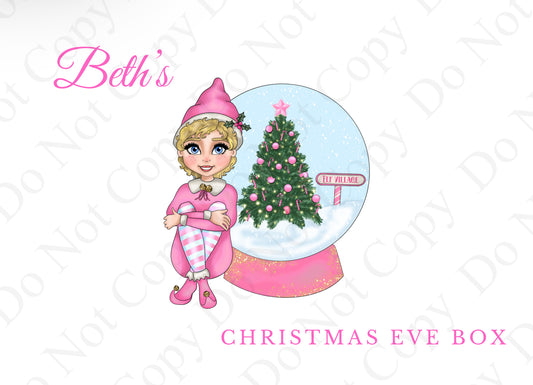 Pink Elf with Snow Globe Gift Box - (Name Optional)