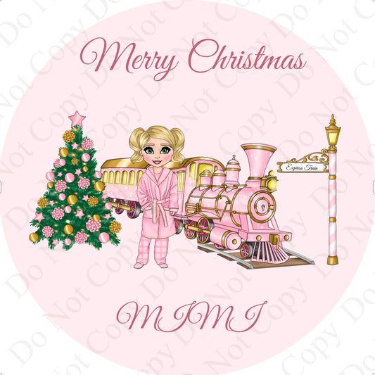 UV Stickers - Girl Pink Train Dolly