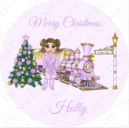 UV Stickers - Girl Lilac Train Dolly