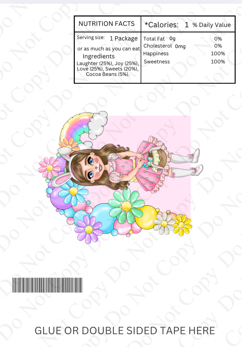 Wrapper Girl Chocolate Wrapper - Girl Easter Bunny Dolly with Tall background (rain ...