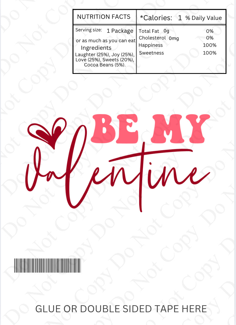 Chocolate Wrapper - Be My Valentines