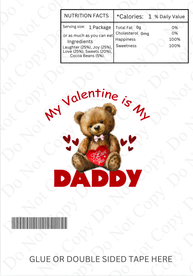 Chocolate Wrapper - Daddy Valentines Bear