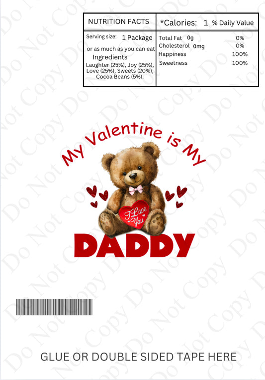 Chocolate Wrapper - Daddy Valentines Bear