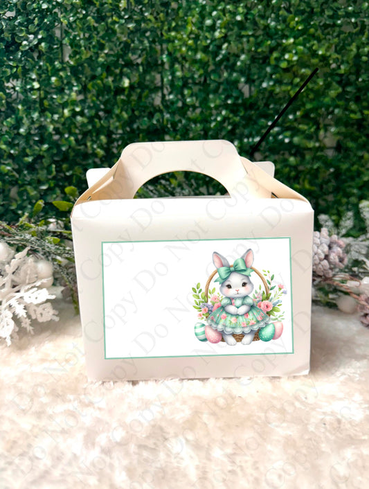 Treat Box Sticker - Girl Easter Bunny