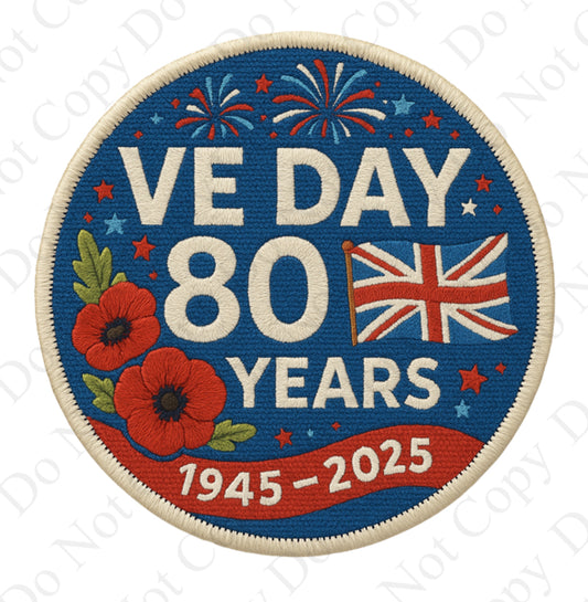 DTF Fabric - VE DAY 2 (Embroidery style)