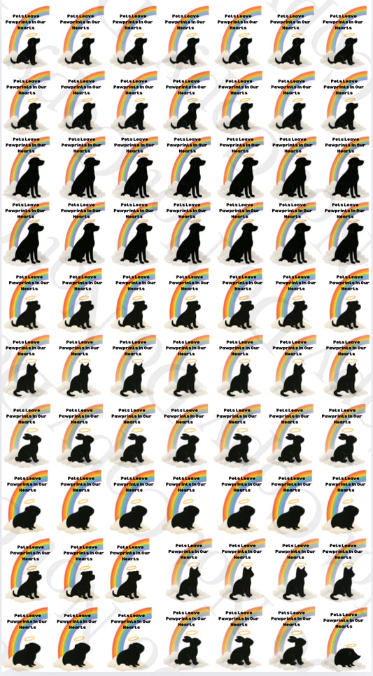 OFFER Pets Leave Pawprints In Our Hearts - Sheet of 70 4cm decals