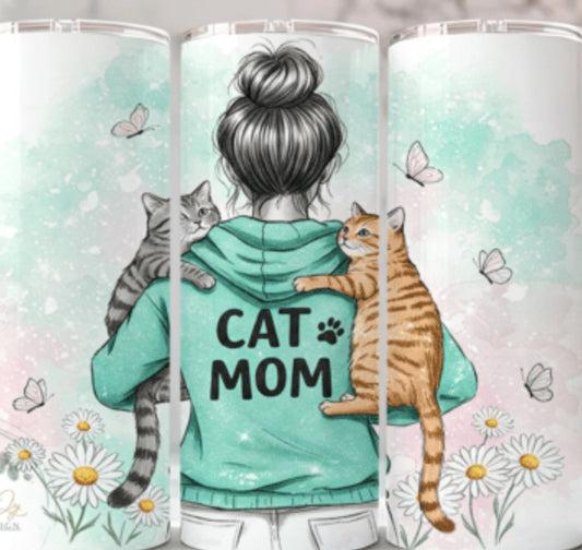 Sublimation Print - Teal Cat Mom