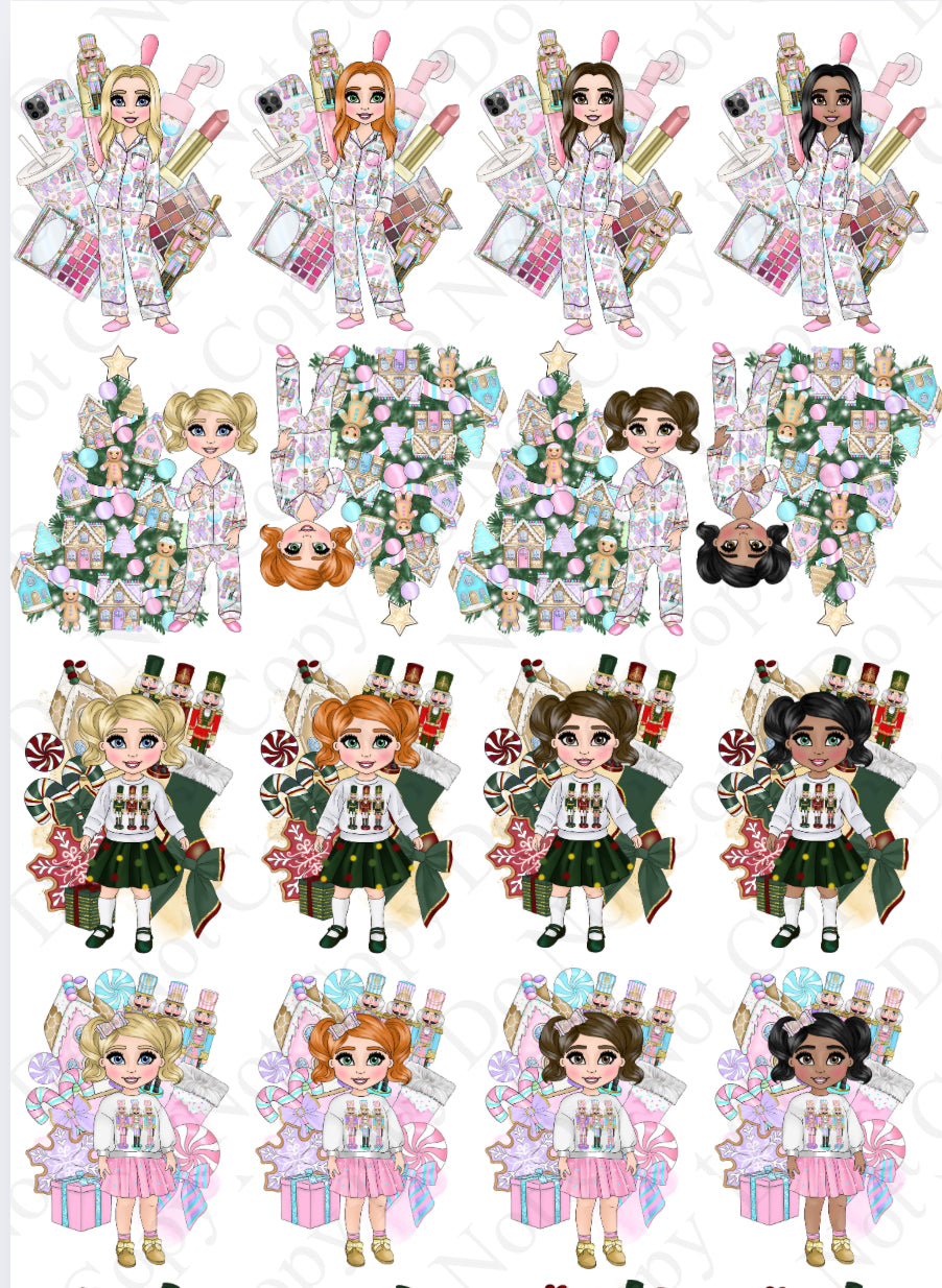 NEW DTF Fabric Dolly Mega Sheet part 3 (60 Dollys)