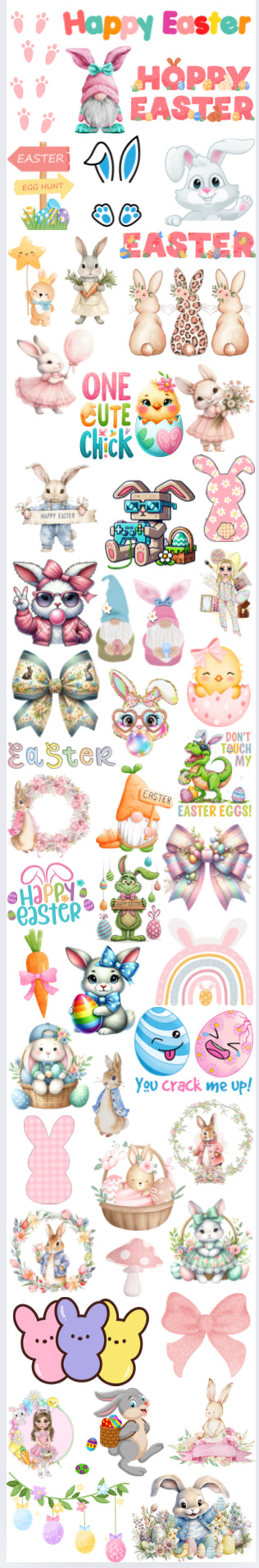 NEW DTF Fabric Easter Sheet (50 Decals)