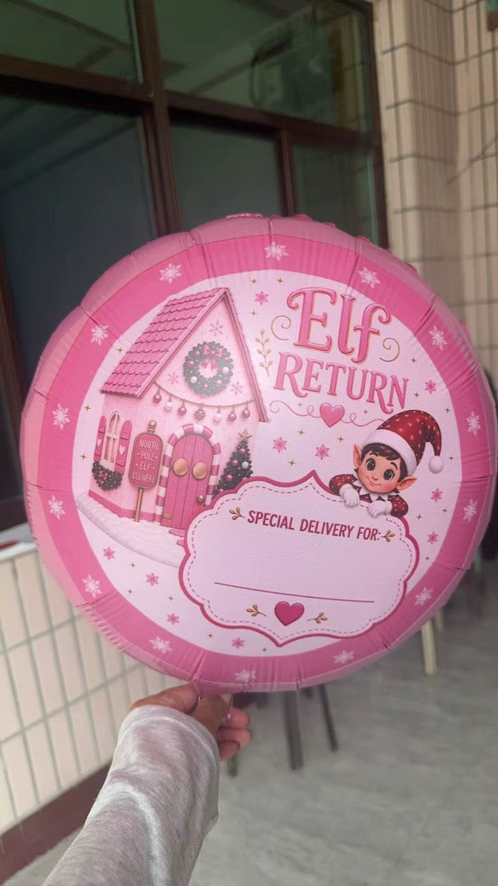 Red Elf ARRIVAL Box and 18inch Balloons PRE-Order due October