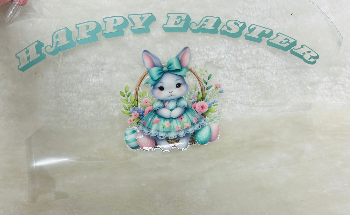 Custom UV DTF Girl Pink/Green Easter Box (RST Design)