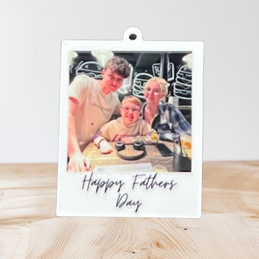 White Blank Acrylic Polaroid Keyring (Can be sublimated on)