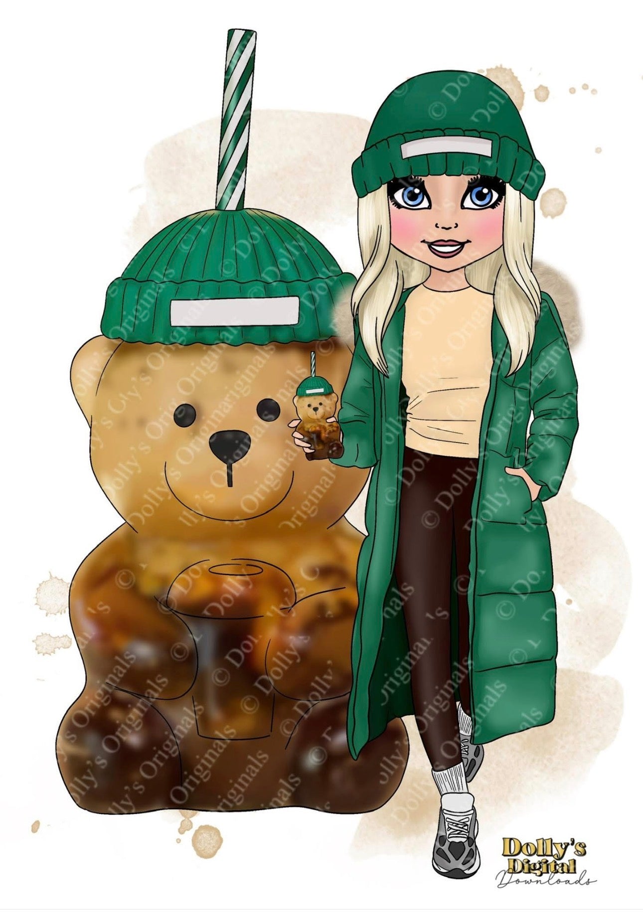 DTF Fabric - Green Bear Dolly