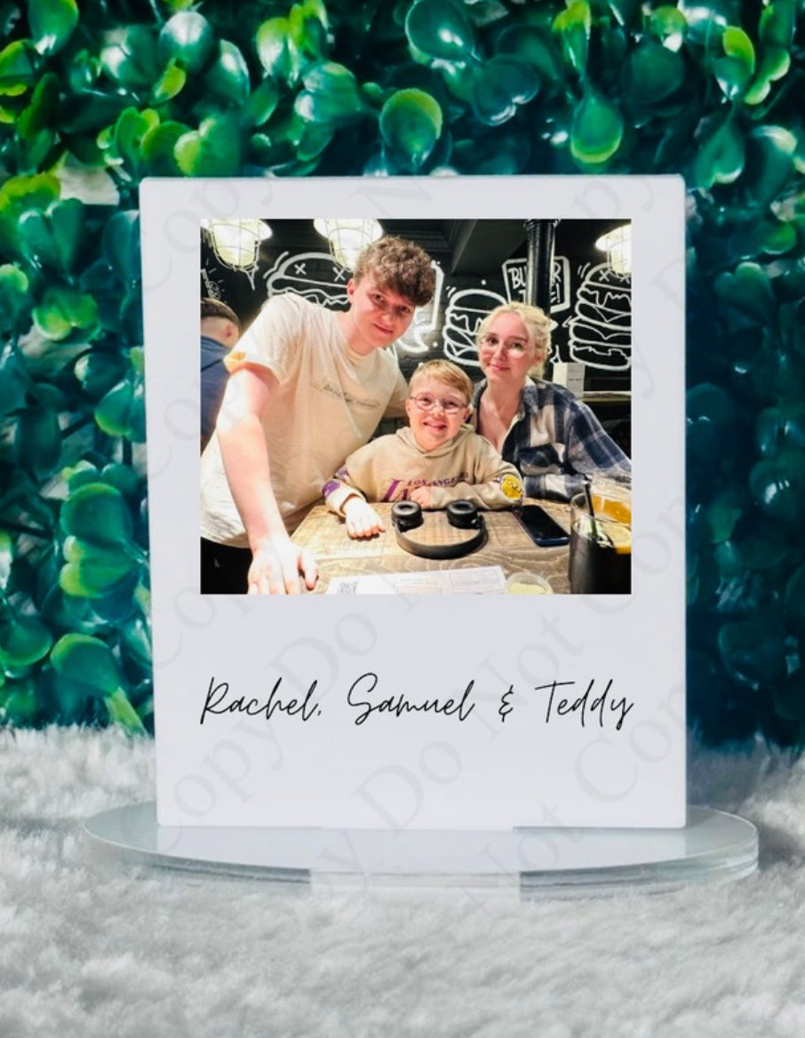 White Blank Acrylic Polaroid with stand (Can be sublimated on)