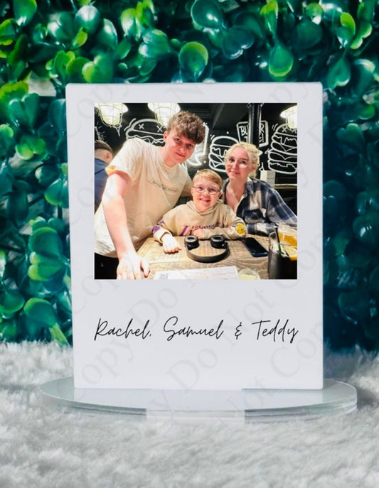 White Blank Acrylic Polaroid with stand (Can be sublimated on)