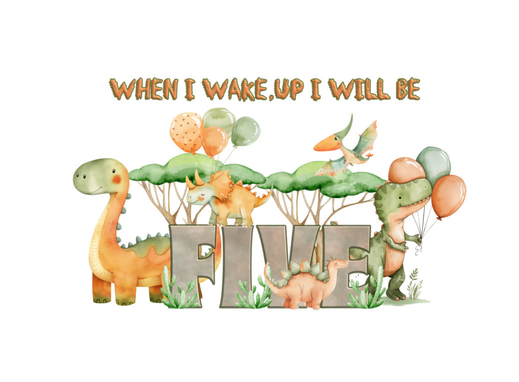 DTF Fabric When I Wake - Dinosaurs