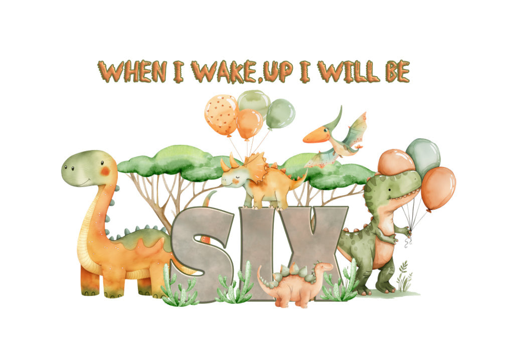 DTF Fabric When I Wake - Dinosaurs