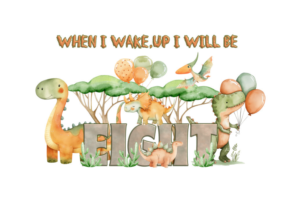 DTF Fabric When I Wake - Dinosaurs