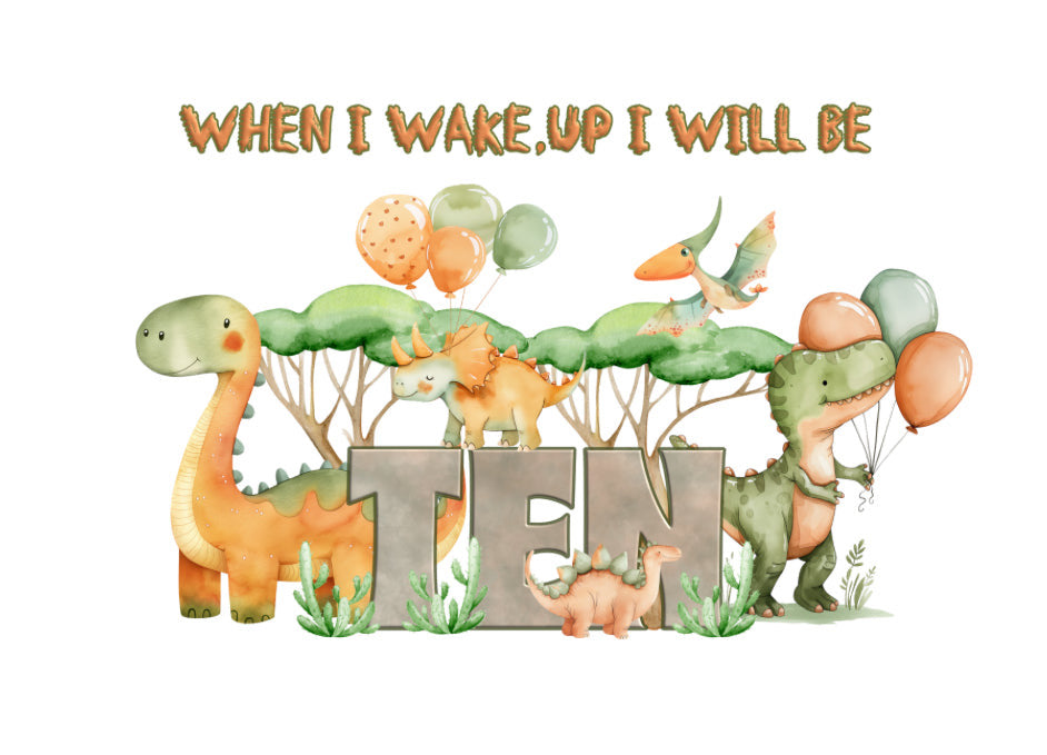 DTF Fabric When I Wake - Dinosaurs