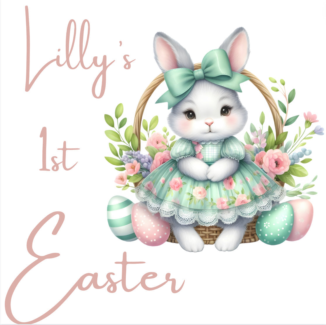 Custom DTF Fabric - Easter Girl Bunny (13)