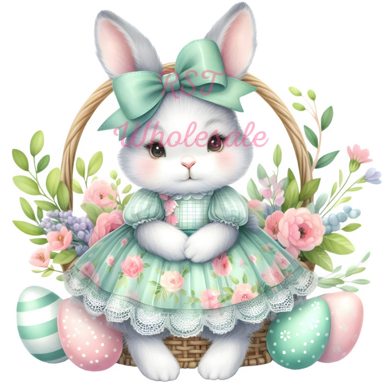 DTF Fabrics - Easter Girl Bunny (7) (multiple sizes)