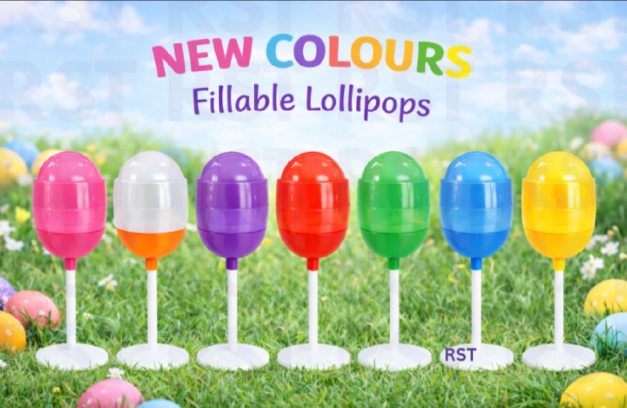 Transparent Yellow Fillable Lollipops in stock