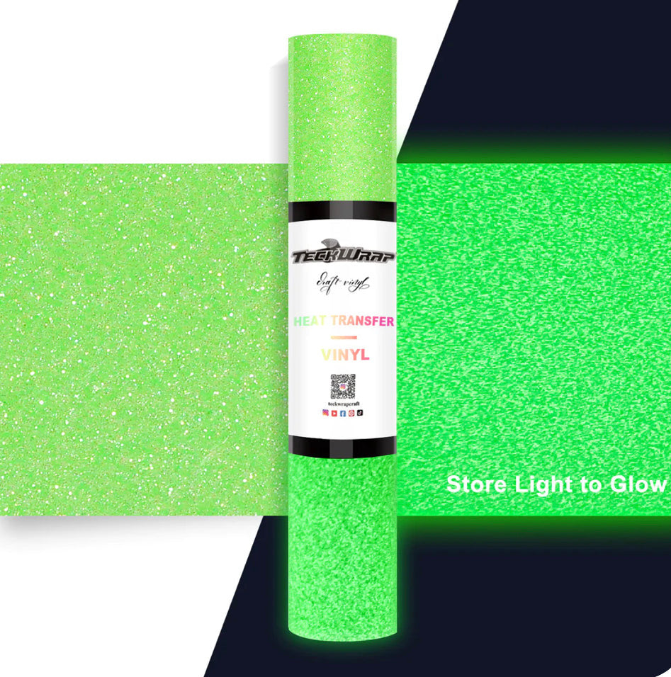 Teckwrap Glow In The Dark Glitter HTV (Heat Transfer Vinyl)*