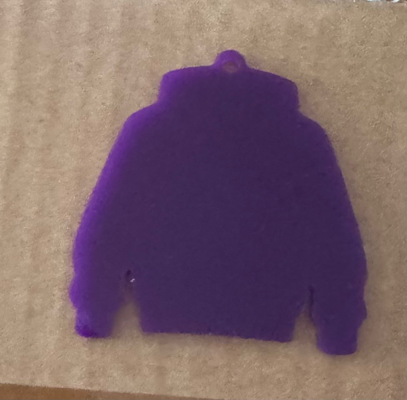 Purple Acrylic Leavers Hoody Keyring - UV optional