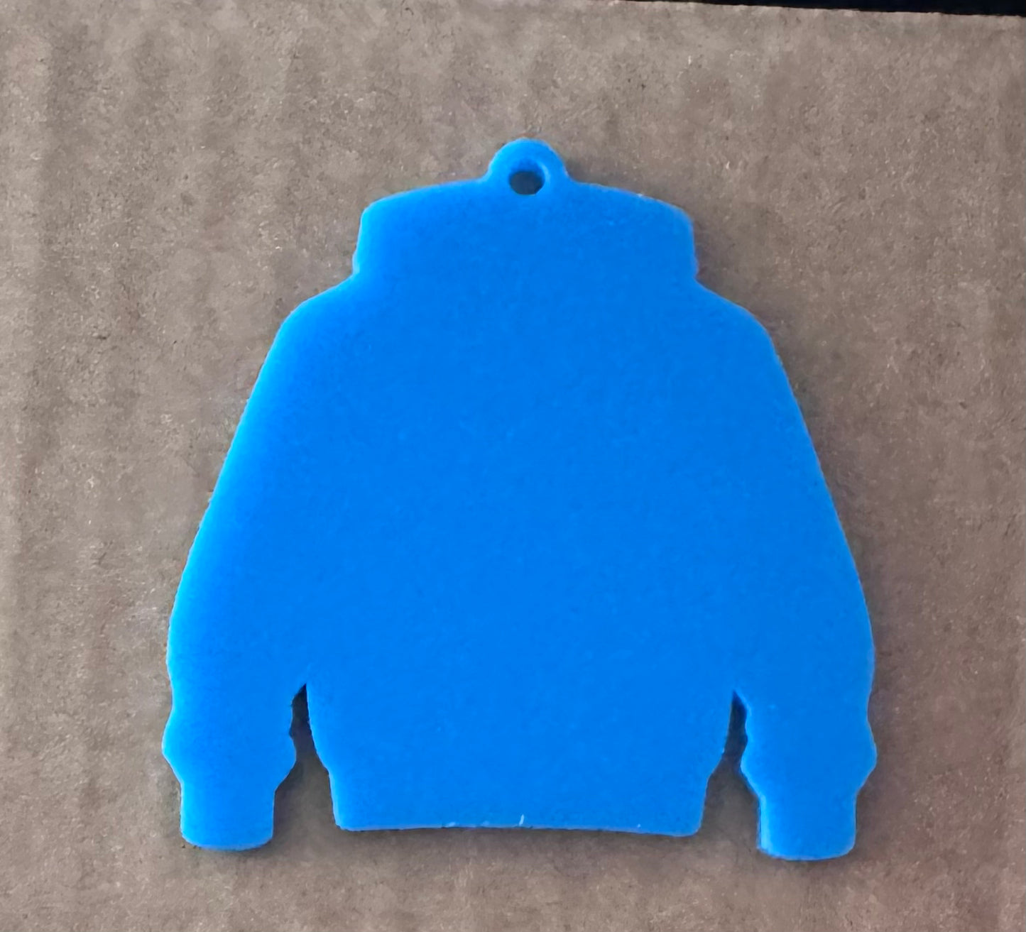 Light Blue Acrylic Leavers Hoody Keyring - UV optional