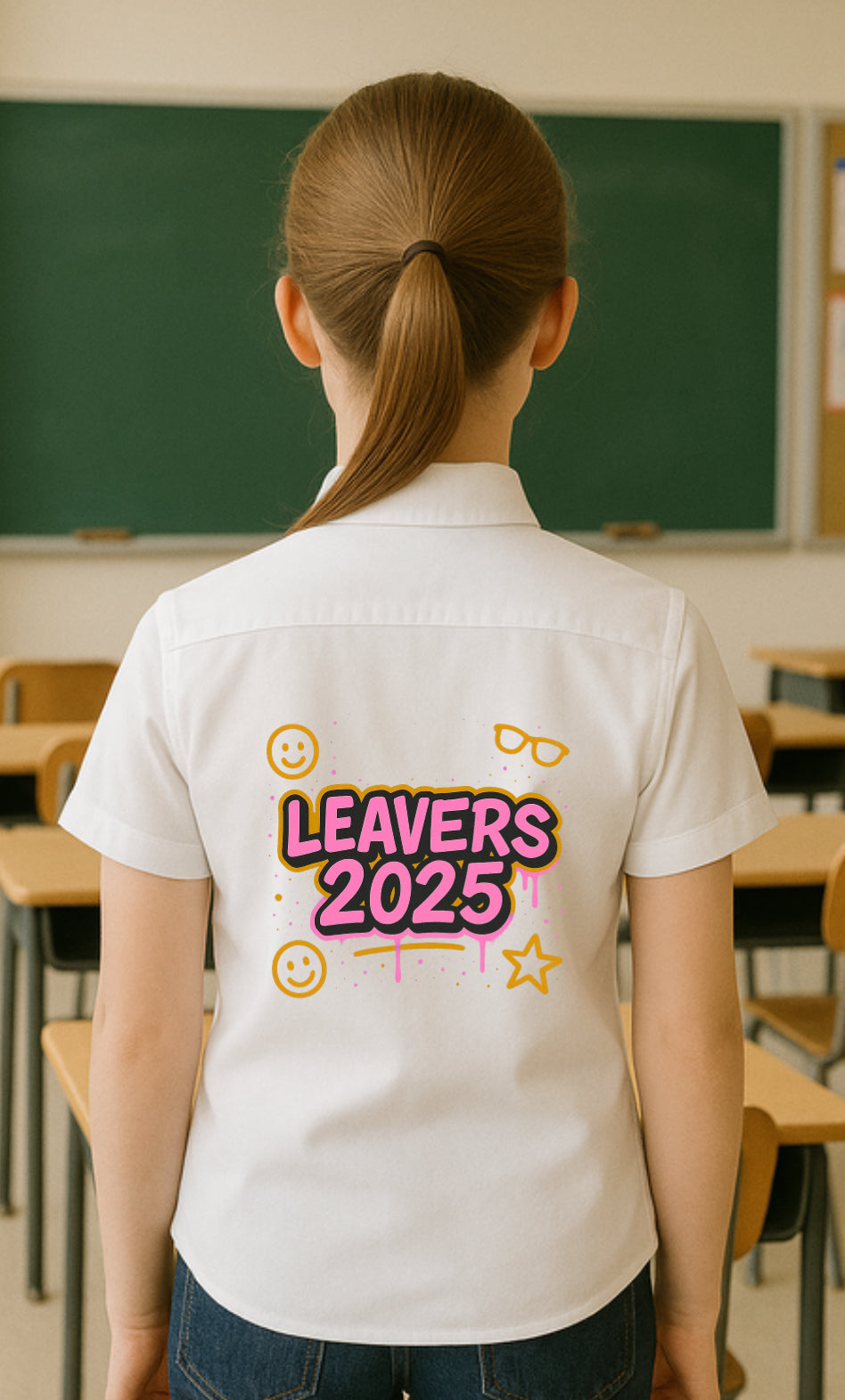 DTF Fabric - Leavers Pink/Orange (can be customised)