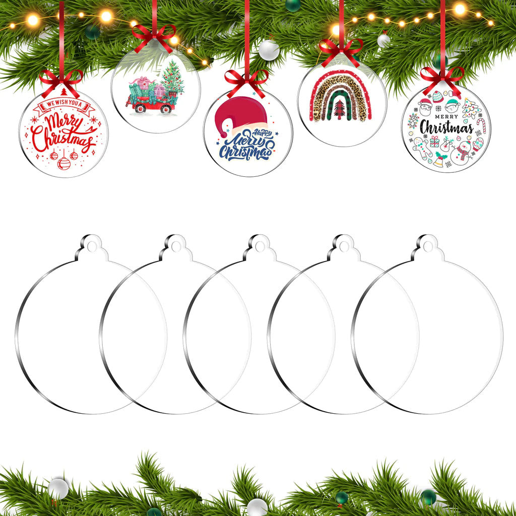 Teckwrap Acrylic Christmas Ornaments Blanks (multiple designs)