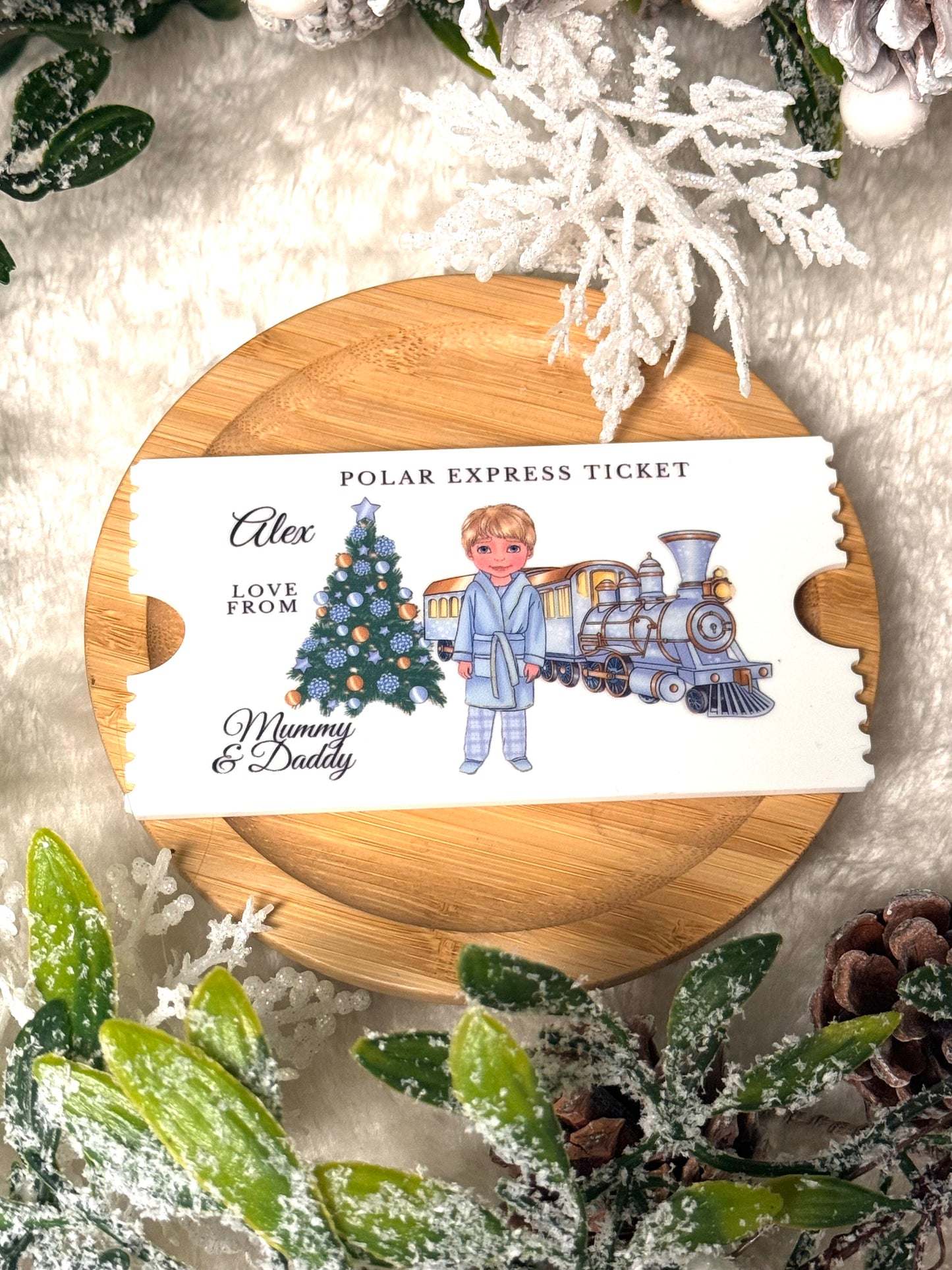 UV Polar Express Ticket Pale Blue Boy