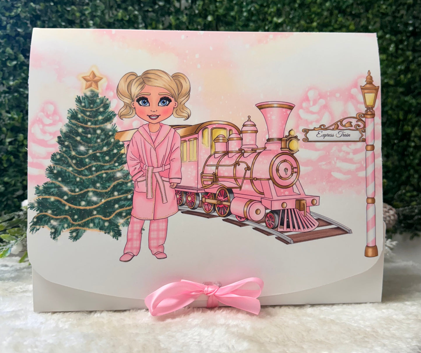 Dolly Gift Box - Girl Pale Pink Train (Name Optional)