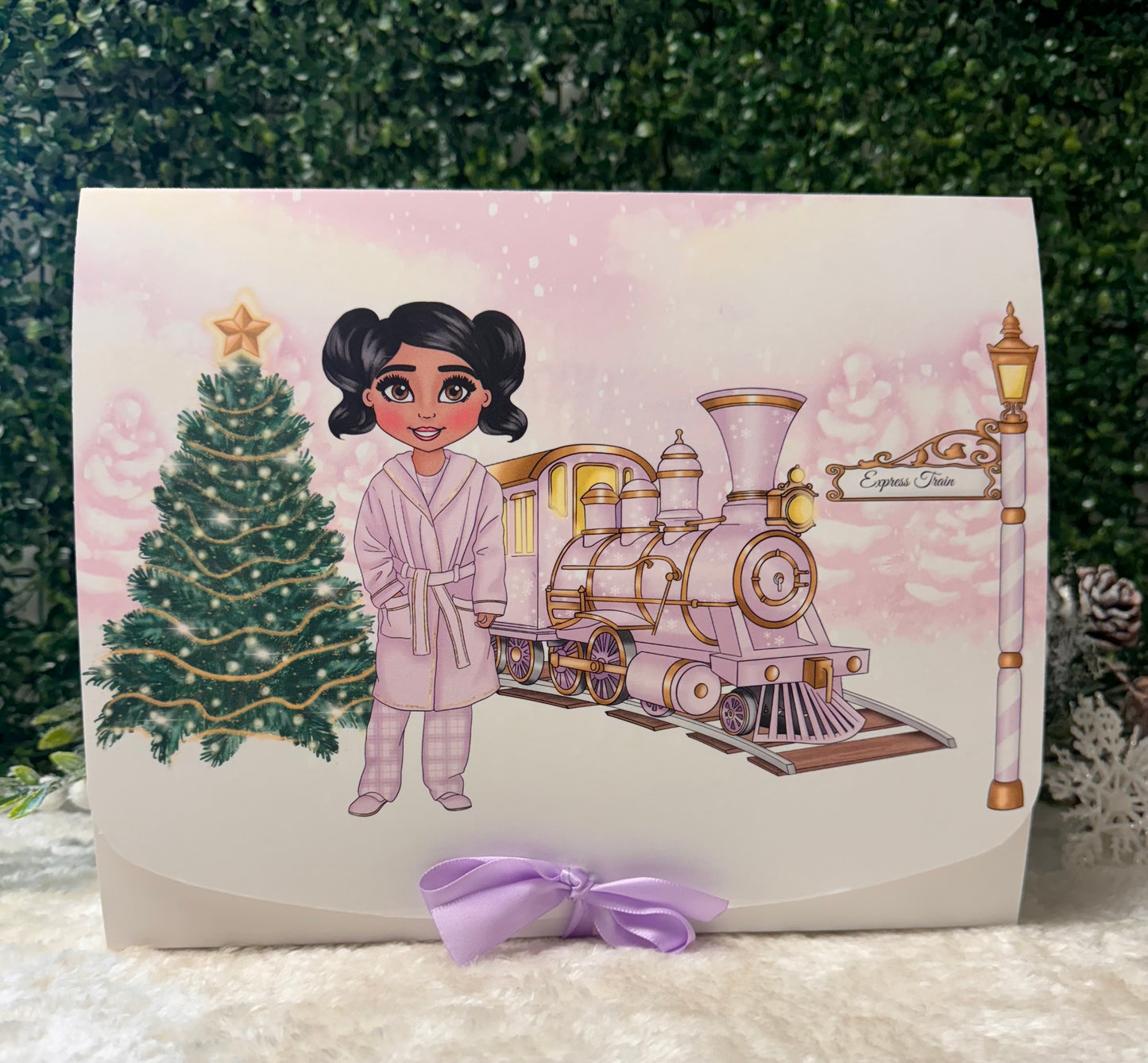 Dolly Gift Box - Girl Lilac Train (Name Optional)