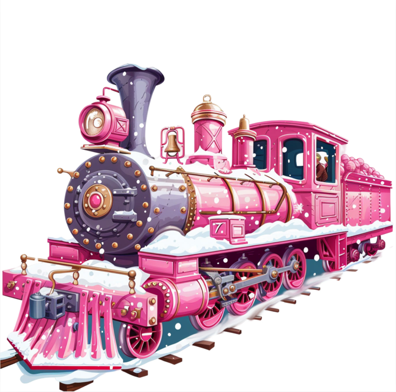 Pink Train Front DTF Fabric - Pink Train 2 – RST Prints