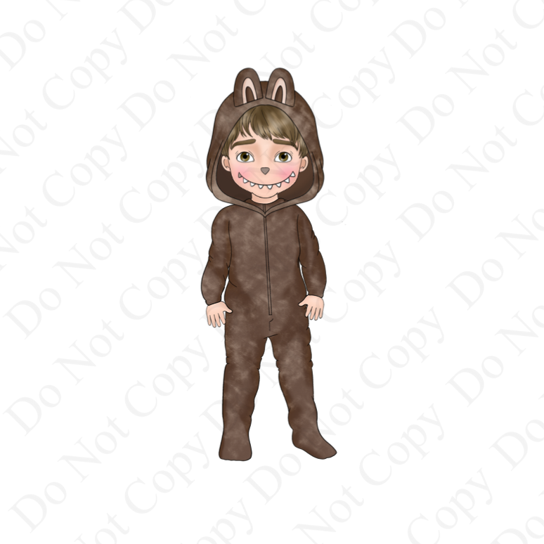 DTF Fabric - Brown Boy Monster Dolly
