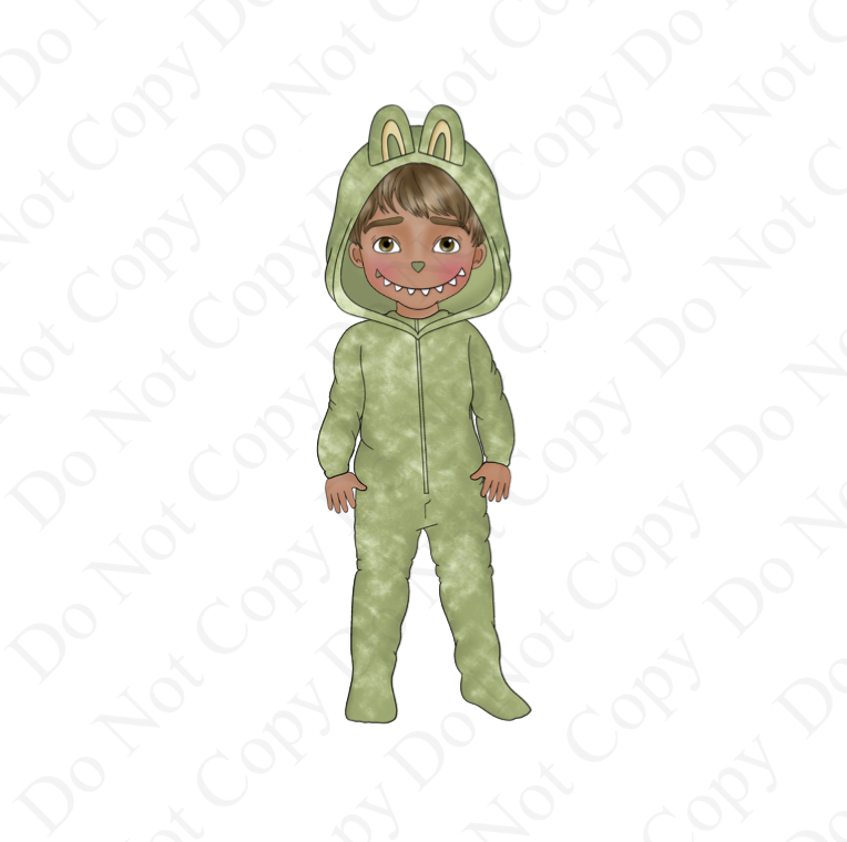DTF Fabric -  Green Boy Monster Dolly