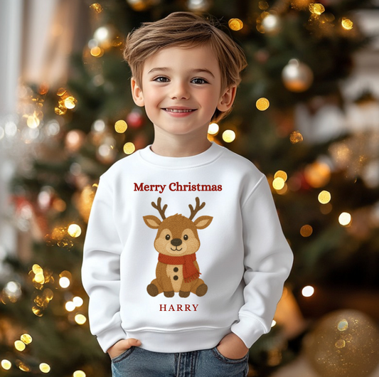 DTF Fabric - Cute Reindeer (Knitted Style)