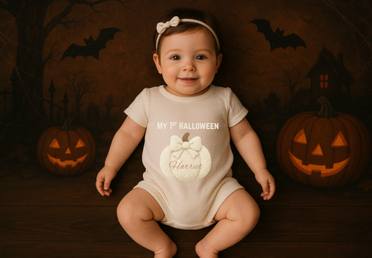 DTF Fabric - Fluffy Pumpkin with Bow