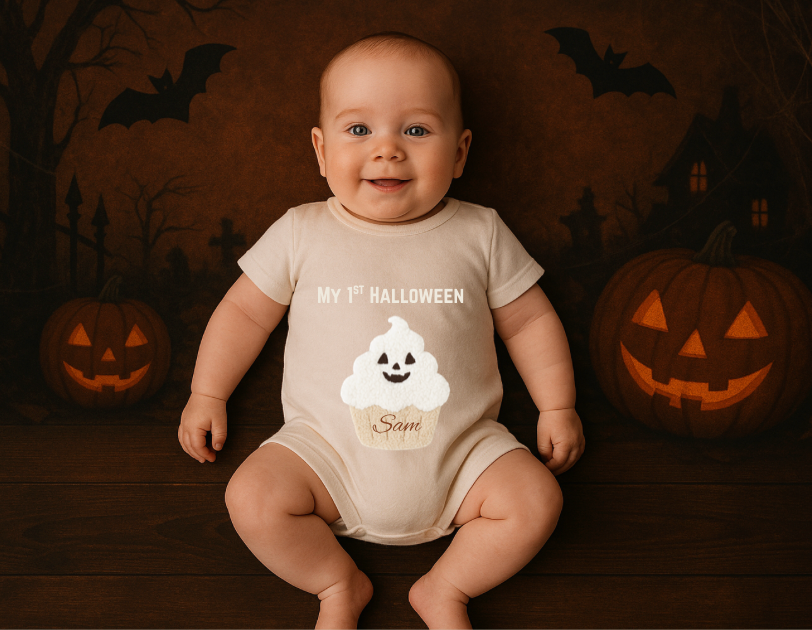 DTF Fabric - Fluffy Spooky Cupcake