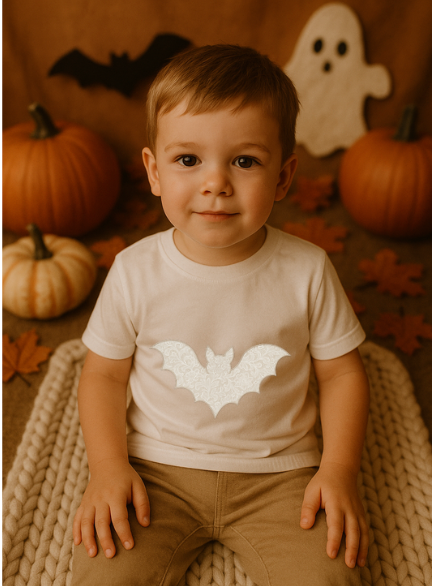 DTF Fabric - Lace Effect - White Bat