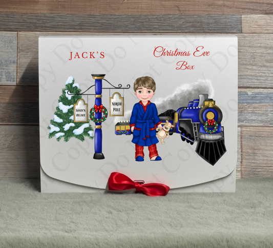 Dolly Gift Box - Boy - Dark Blue Train (Name with Wording Optional)
