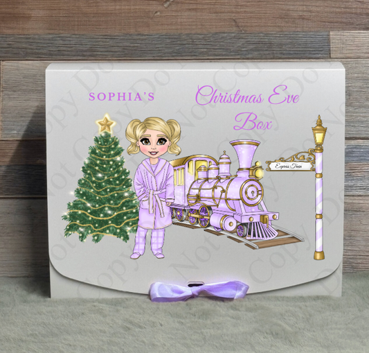 Dolly Gift Box - Girl Lilac Train (Name with Wording Optional)