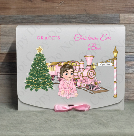 Dolly Gift Box - Baby Girl Pale Pink Train (Name and Wording Optional)