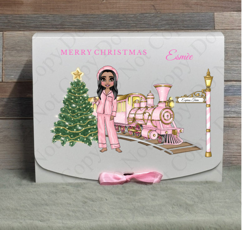 Dolly Gift Box - Female  -Pink Train (Name with Wording Optional)